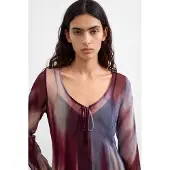 Desigual Chemisier crème / bleu foncé / lie de vin