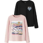 Name it T-Shirt 'NKFVIX' bleu clair / rose pastel / noir / blanc