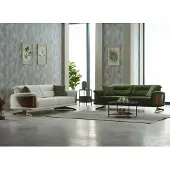 AEA Couchgarnitur Dreisitzer Weiß Grün Couch Stoff 2tlg Polstersofa Sofas