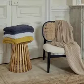 OEM Couverture 130x170 cm, anthracite, 100% polyamide, douce, texturée