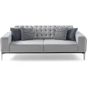 AEA Moderner Chesterfield Hellgrauer 3-Sitzer Wohnzimmer Luxus Dreisitzer