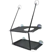 Dripio Hamac pour chat, double couche, noir, avec ventouses