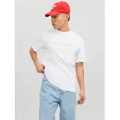 Jack & Jones T-Shirt 'JJEstar' bleu marine / blanc cassé