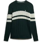 Superdry Pull-over vert foncé / blanc