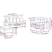vidaXL Ensemble de canapés 3 pièces avec coussins Tissu brun