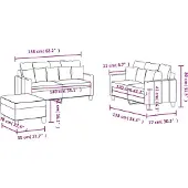 vidaXL Ensemble de canapés 3 pièces avec coussins Tissu gris clair