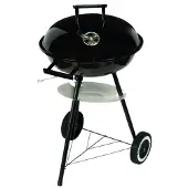 Floraland Barbecue chaudière au charbon de bois avec étagère Roues Couvercle
