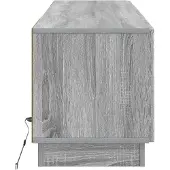 vidaXL Meuble TV LED Sonoma-gris, en panneaux de particules
