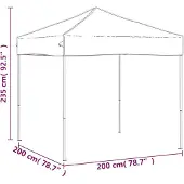 vidaXL Party tent faltbar 2x2 m Anthrazit -verkleidet