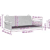 vidaXL Banc suspendu Beige 109x62x40 cm Poly rotin