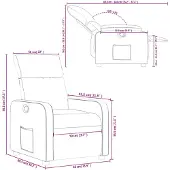 vidaXL Fauteuil Relax Tissu Marron Foncé