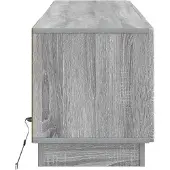 vidaXL Meuble TV LED Sonoma-gris, en panneaux de particules