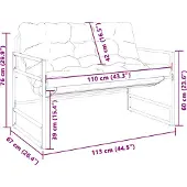 vidaXL Banc de jardin avec coussins Anthracite 113 cm Acier