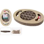 Cats Collection Arbre à gratter pour chat, jouet interactif, en carton et en bois, avec 2 boules, dimensions : 36 x 25 x 5 cm