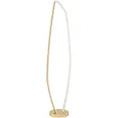 Eglo Lampadaire LED Vallerosa, lampe design pour salon, lampadaire courbé, métal en laiton brossé, blanc chaud, 128,5 cm