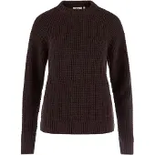 Fjall Raven Pull en maille gaufrée Övik pour femmes, Fjällräven, couleur noir chêne, taille S