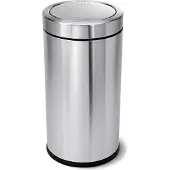 Simplehuman Poubelle Simplehuman Swing Top Mat Argent Acier Inoxydable 55L