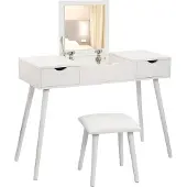 Bolt Coiffeuse - Blanc - Bois & Métal - Rectangulaire - 100x45x75cm