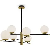 Maytoni Suspension, métal verre, or mat, D 100 cm
