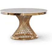 AEA Designer Goldener Rundtisch Edelstahl Tische Stilvolle Esszimmer Möbel