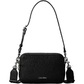 Calvin Klein Sac à bandoulière 'Logo Strap Pebble Grain Camera' noir