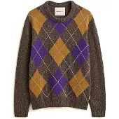 Gant pour homme. 8040258 Pull à losanges marron (S), Casuel, Laine Recycle