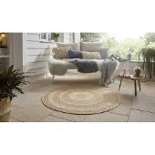 OEM Tapis rond, beige-brun, pour intérieur et extérieur, diamètre 160 cm