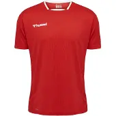 Hummel T-Shirt fonctionnel 'Authentic' gris basalte / rouge vif / noir / blanc