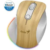 Genius Ergo 9000S Pro Bois de pin/ double Bluetooth+2,4GHz/ 2400dpi/ sans fil/ 6 boutons/ rechargeable/ RGB/ couleur pin