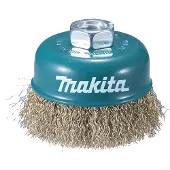 Makita Brosse boisseau à fils acier laitonés et ondulés Ø75 mm - - D-39768