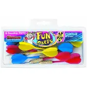 Harrows - FUN DARTS - Lot de 9 fléchettes de base colorées - pointes acier