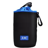 JJC Pochette à lentilles Neopreen NLP 15, Housse pour appareil photo, Bleu, Noir
