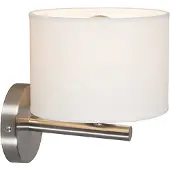 QAZQA Moderne Applique Murale Moderne Ronde Blanche - Vt 1 Tissu /Acier Blanc,Acier Rond / Luminaire / Lumiere / Éclairage / Intérieur / Salon / Cuisine E27 Max. 1 X 60 Watt