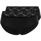 Dim Lot De 2 Slips Noirs Coton Plus Féminine Taille Haute