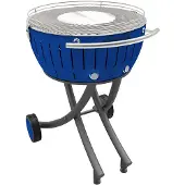 LotusGrill XXL (G600) Barbecue de jardin 21,8kg, Bleu profond avec port USB