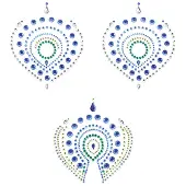 Bijoux indiscrets Ensemble de bijoux intimes scintillants - 3 pièces (bleu)