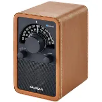 Sangean WR-15 BT, radio en bois, BT, cuire, brun