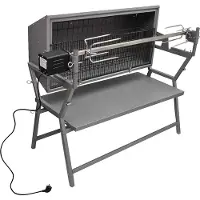 vidaXL Barbecue BBQ avec tournebroche Fer et acier inoxydable