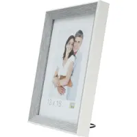 Deknudt Cadre photo gris-bleu avec bordure blanche 13x18 S46CH7