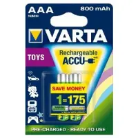 Varta 45149 Toy Rechargeable AAA (Micro)/HR03 (56783) - 800 mAh - batterie rechargeable à l'hydrure métallique de nickel (NiMH), 1,2V