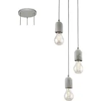 Eglo Lampe à suspendre "SILVARES" 3x60 W Gris 95523