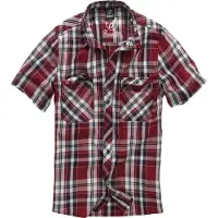 Brandit Chemise 'Roadstar' bleu foncé / lie de vin / rouge carmin / blanc