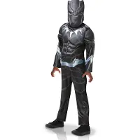 Marvel Déguisement Panthère Noire Deluxe enfant garçon - costume complet 3-8 ans (3 tailles)