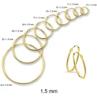 Marie-Celeste Celeste oorringen ronde buis - 13 mm - Goud