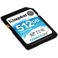 Kingston SDG/512GB carte SDXC Canvas Go 90R/45W CL10 U3 V30