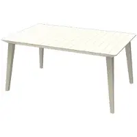 Allibert by KETER Allibert Lima Table Blanc - résistant aux intempéries, table à manger de jardin, Outdoor