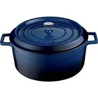 WAS Germany LAVA Casserole avec couvercle en fonte émaillée Bleu de 2,8 litres