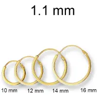 Marie-Celeste Celeste Oorringen Square Tube - 12 mm - Gold, (Or jaune)