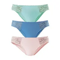 Petite fleur Slip bleu ciel / menthe / rose