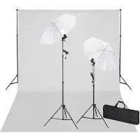 vidaXL Kit de studio avec toile de fond blanche 600x300 cm et lumières
